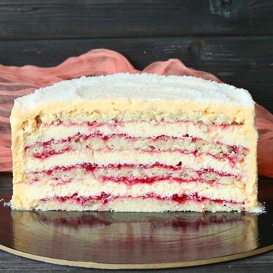 Малина Кокос торт бисквитный