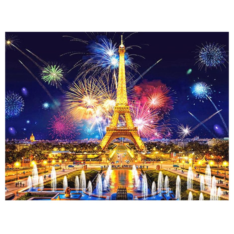 Новый год во Франции Эйфелева башня