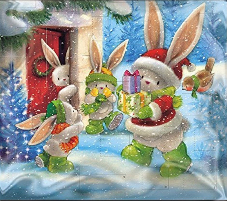 Винтажные Рождественские кролики