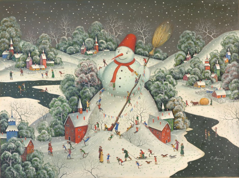 Сергей Адеев картина Снеговик