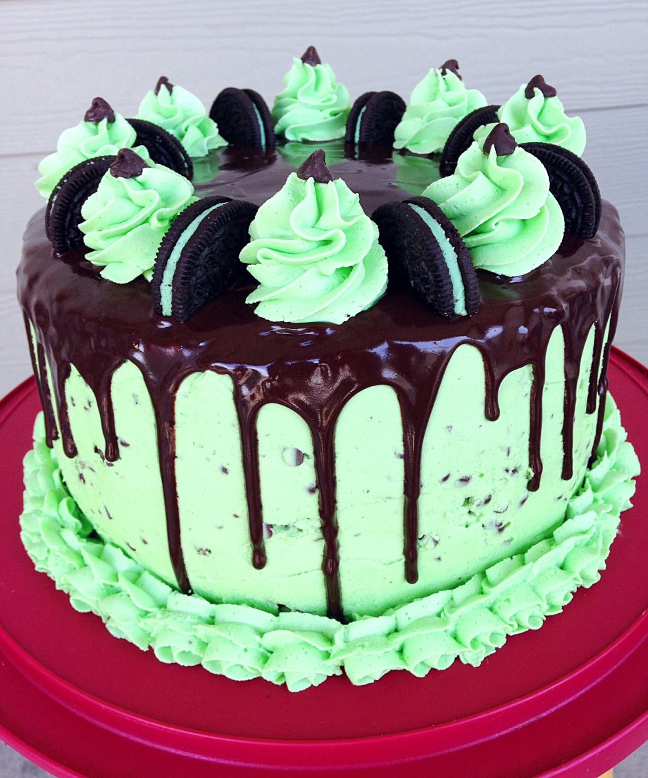 Градиентный зеленый торт