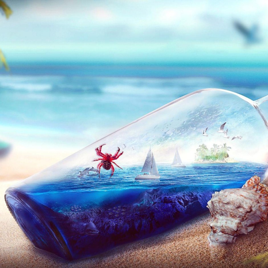 Сказочный остров в бутылке