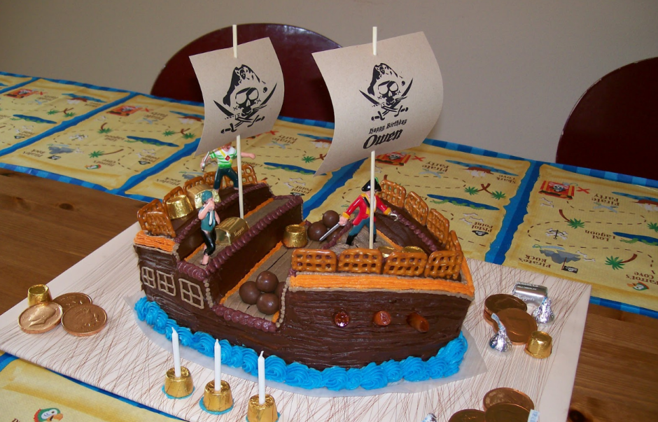 Торт в форме пиратского корабля