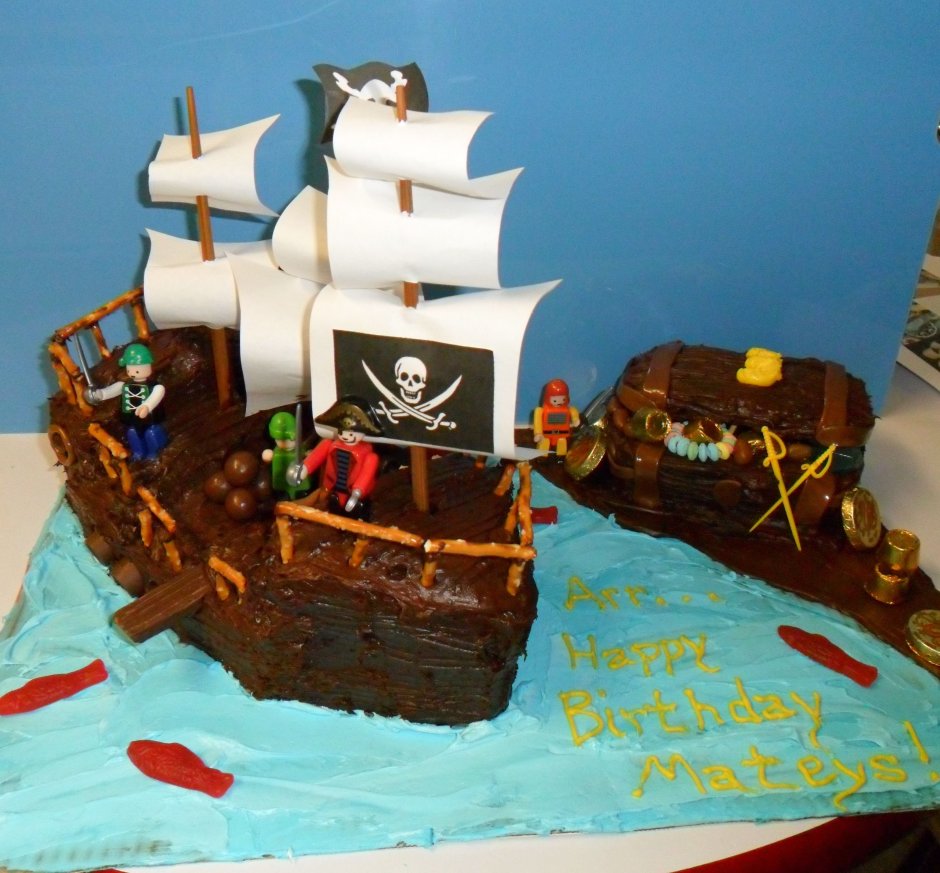 Торт в форме пиратского корабля