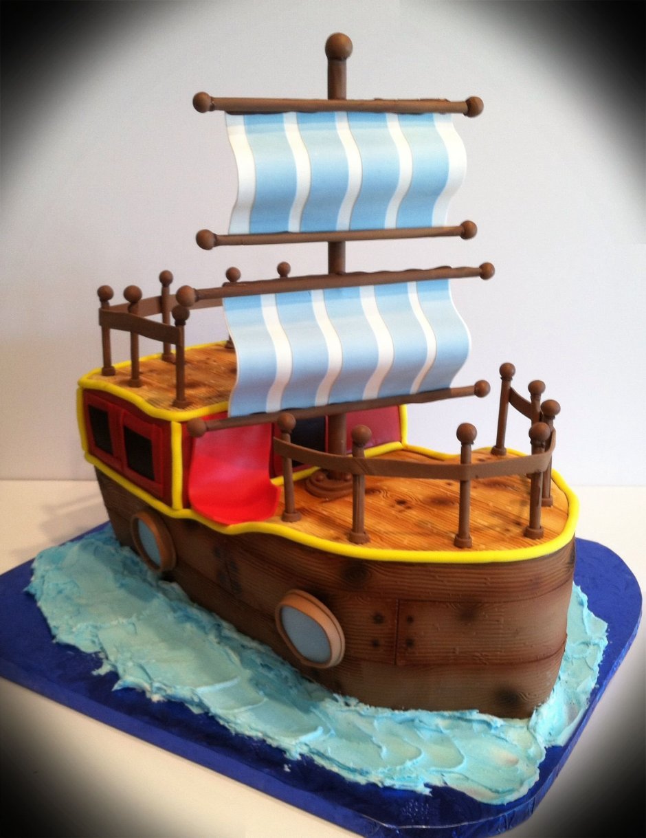 Детский торт пиратский корабль