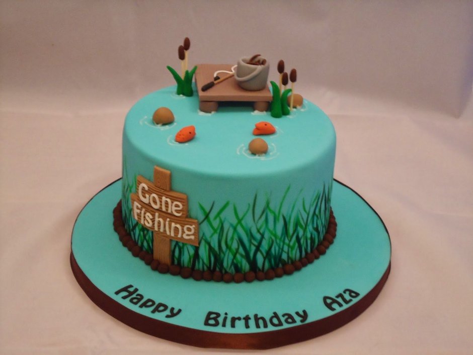Торт рыбаку на день рождения с бутылкой