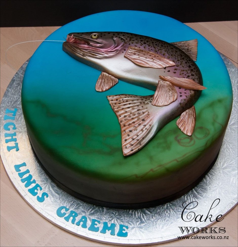 Торт для рыбака идеи дизайна