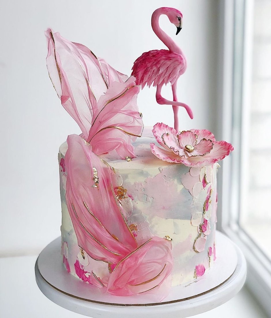 Декор торта цветами из рисовой бумаги