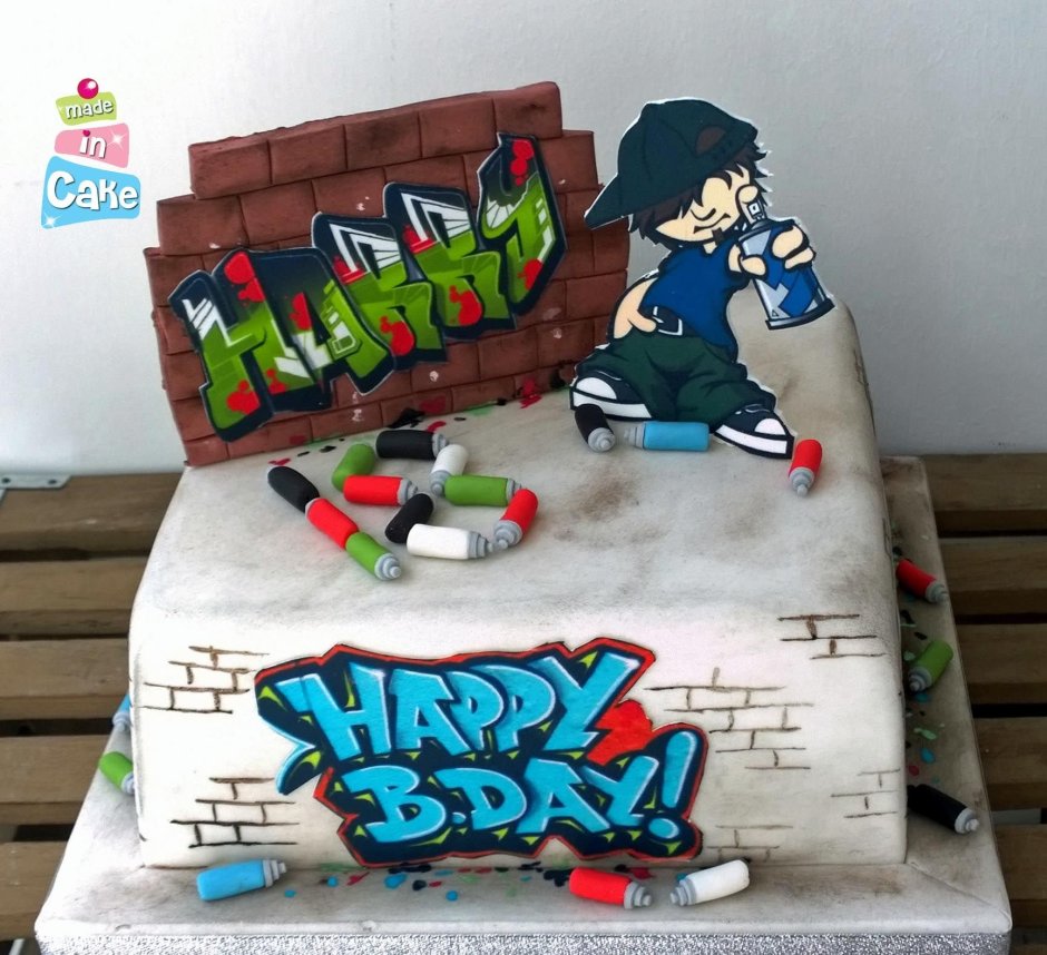 Торт граффити для мальчика