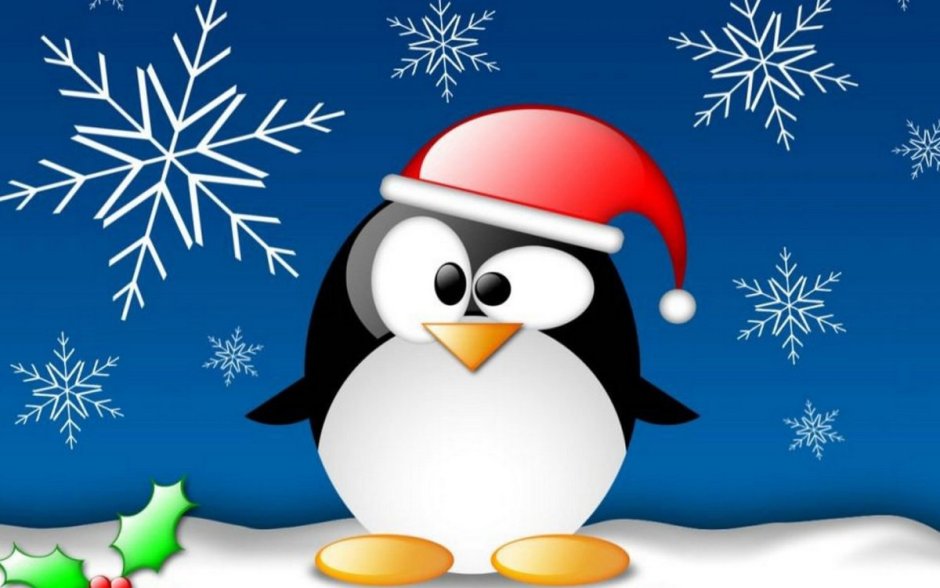 Открытки с пингвинами на новый год