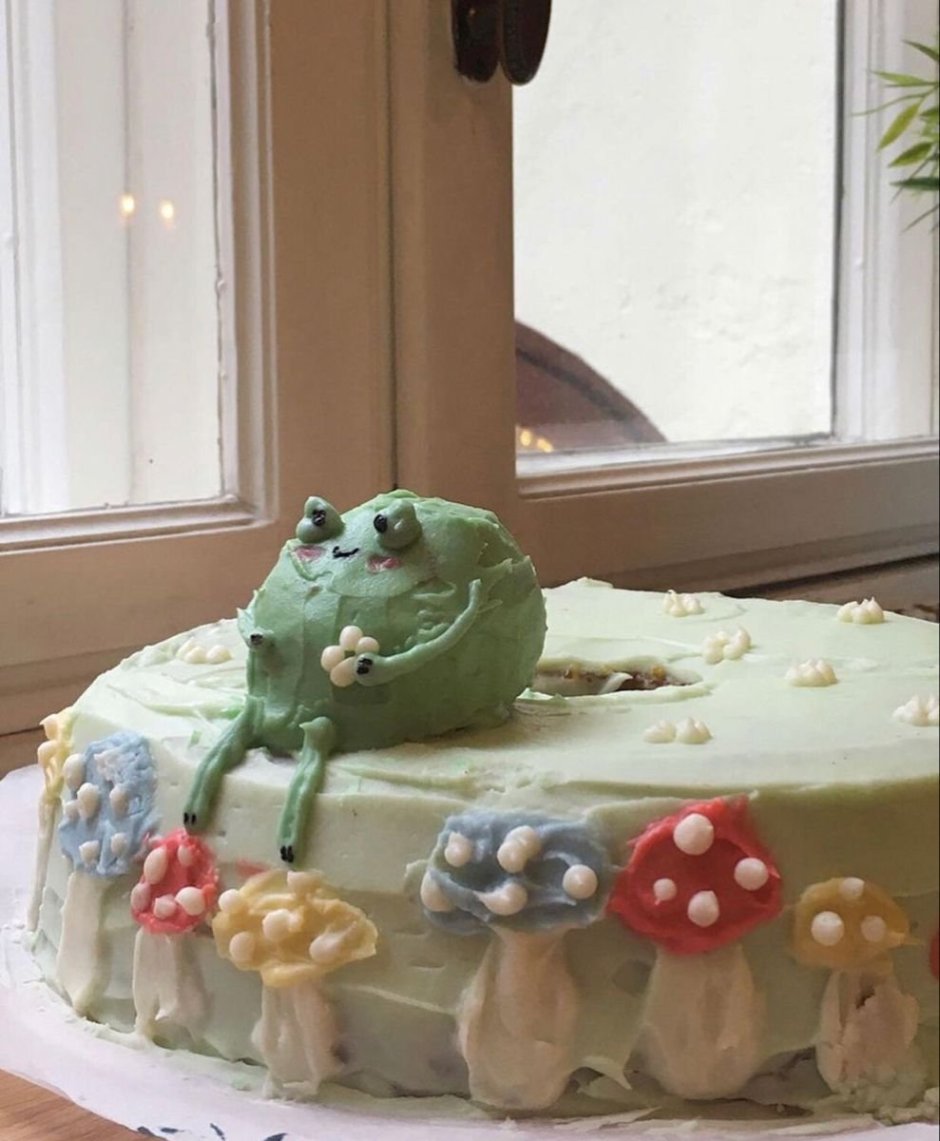 Милый тортик с лягушками