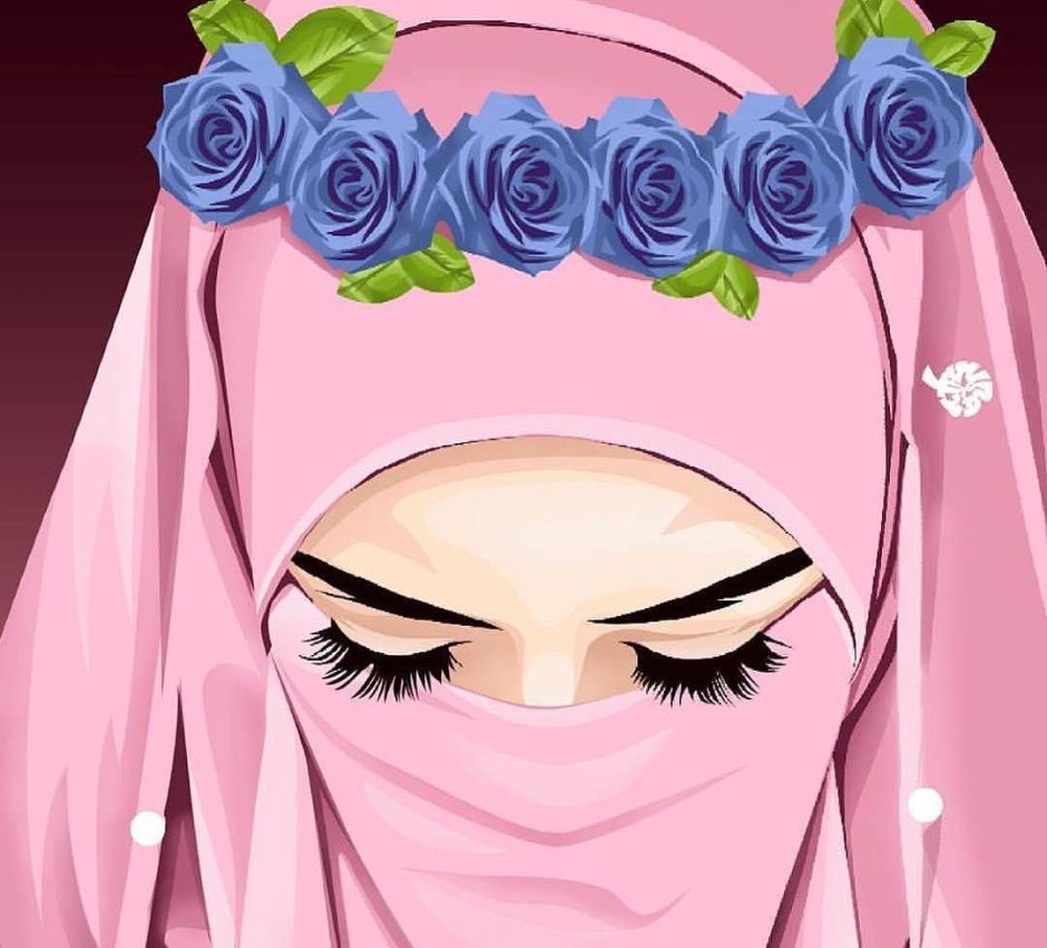 Девушка в хиджабе с цветком