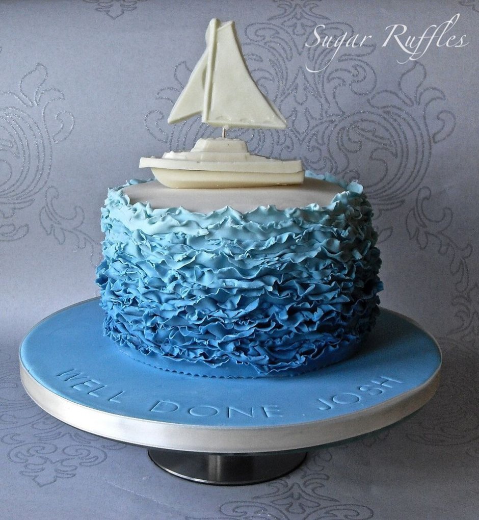 Кремовый торт на морскую тематику