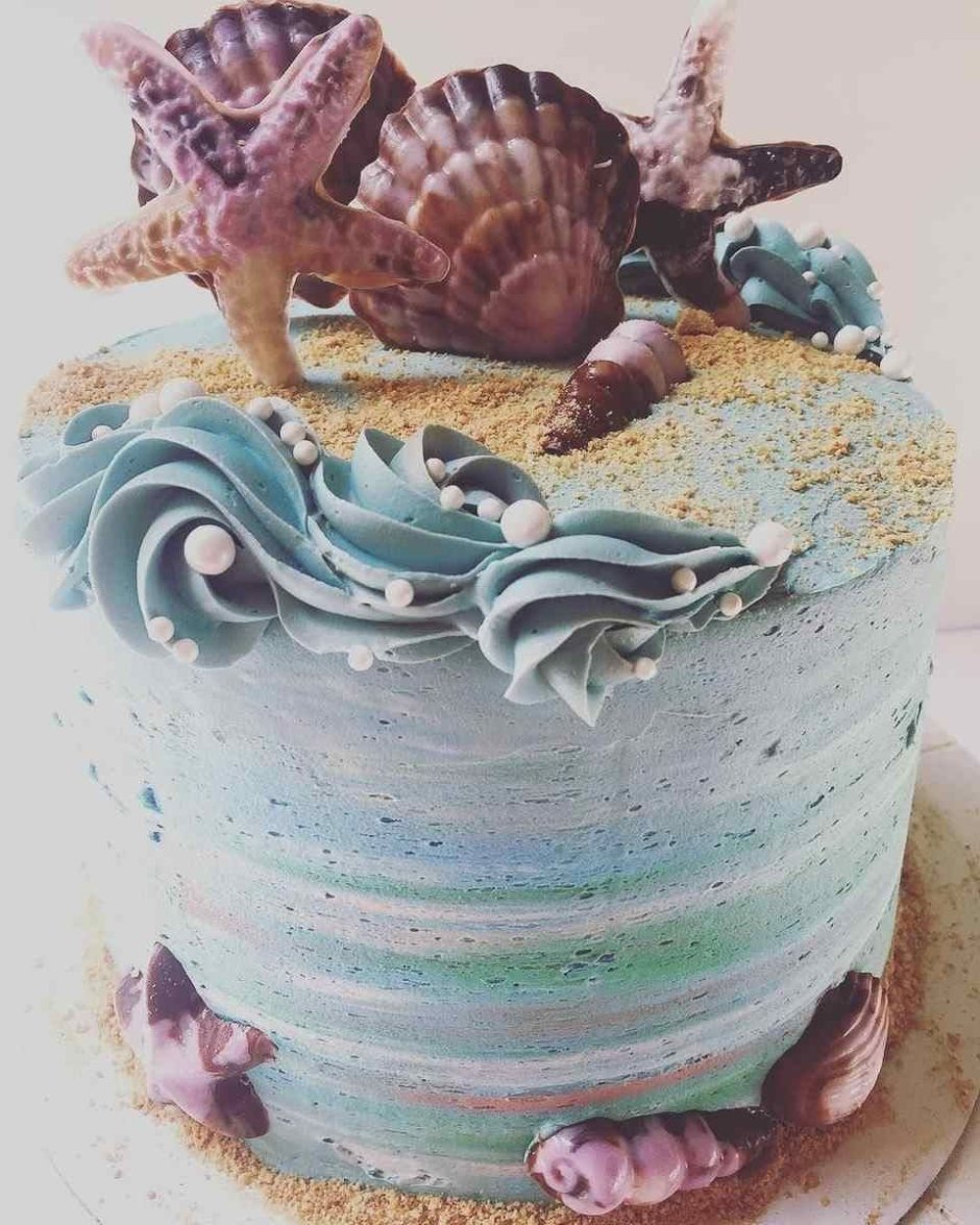 Украшение торта на морскую тематику