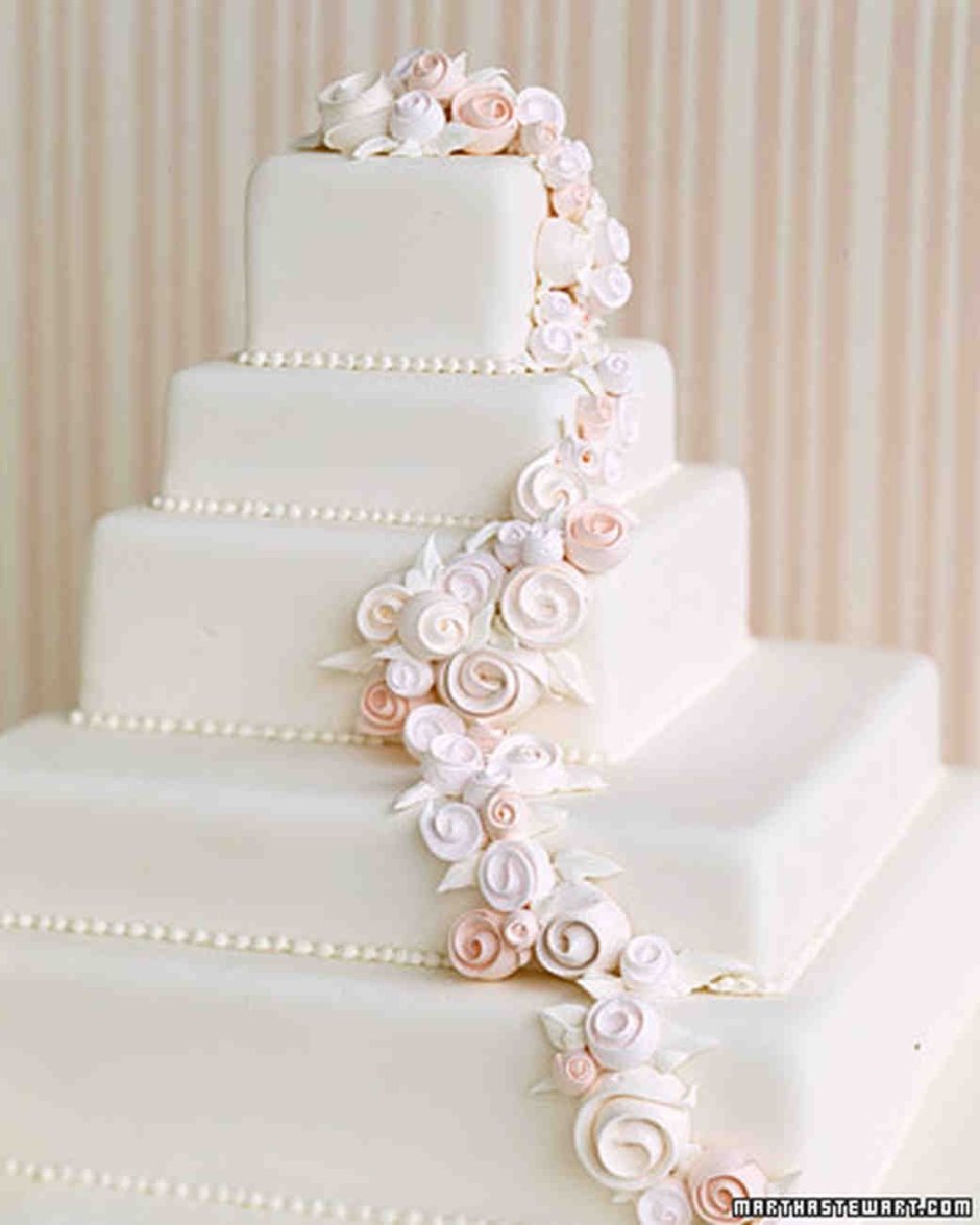 Сахарные цветы на свадебный квадратный торт