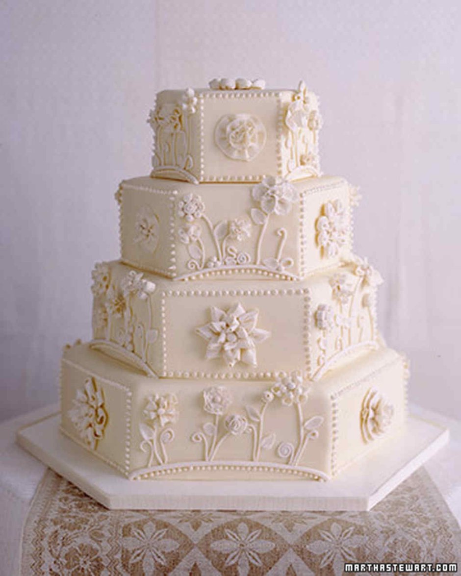 Wedding Cake White Blue and Silver
