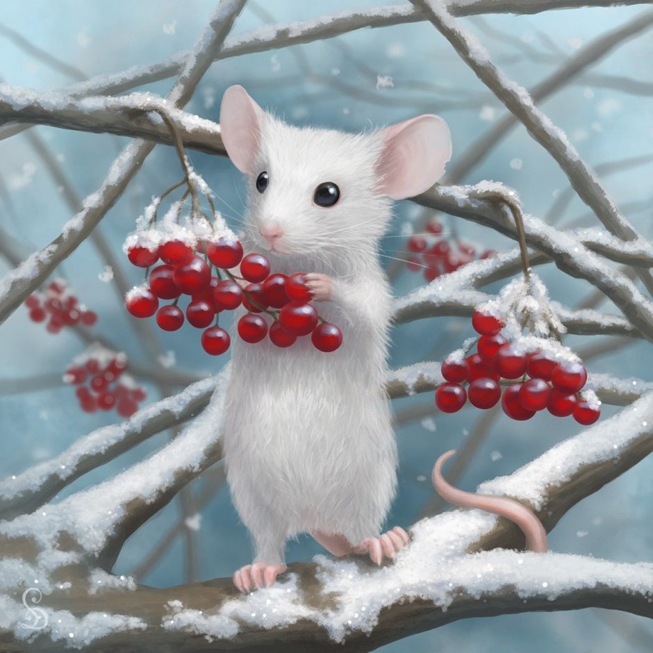 Мышка зимой