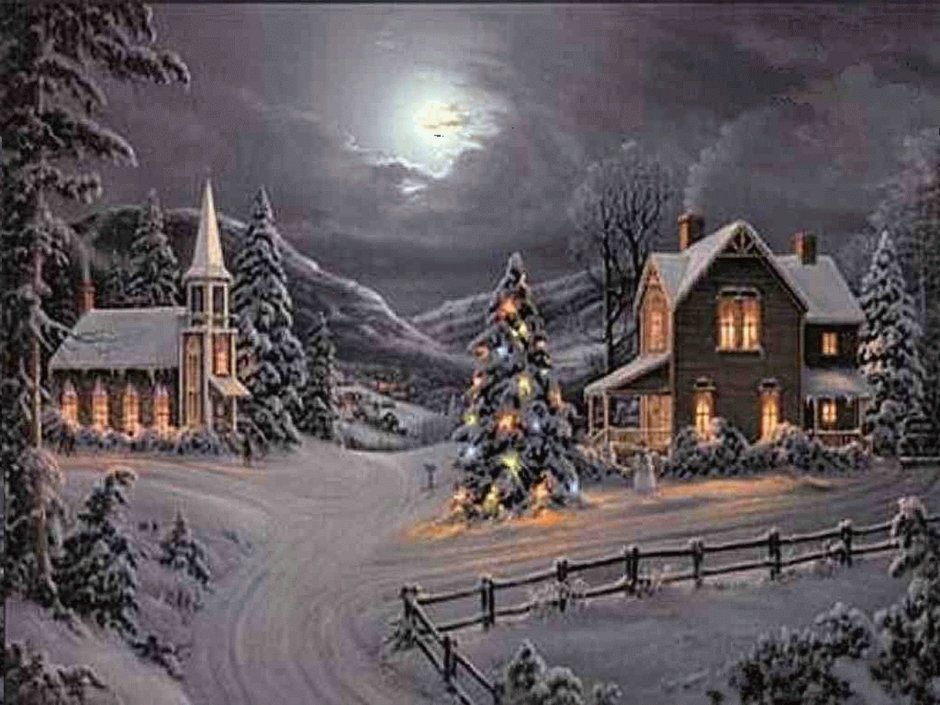 Рождественская ночь в деревне