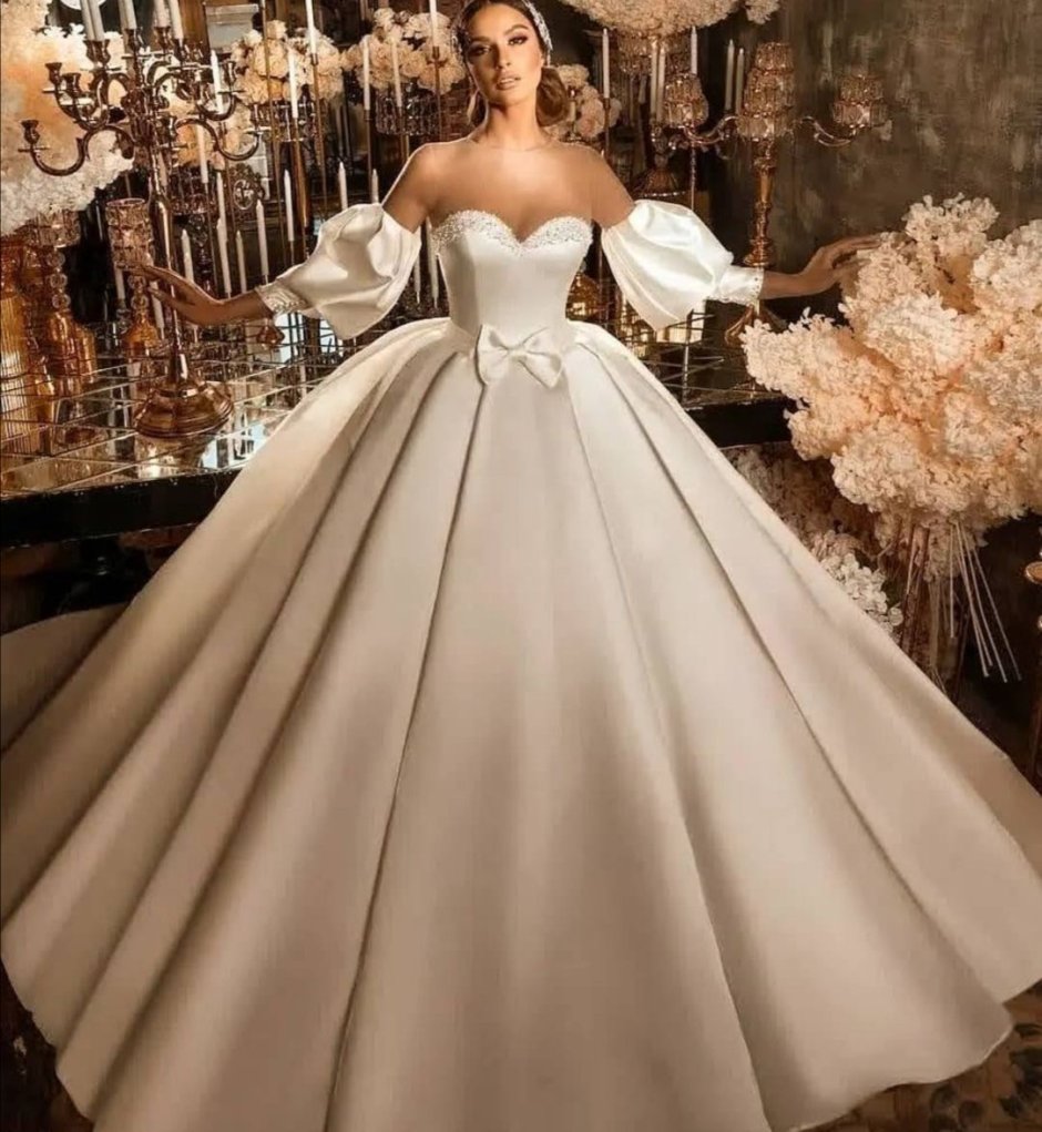 Перламутровое свадебное платье