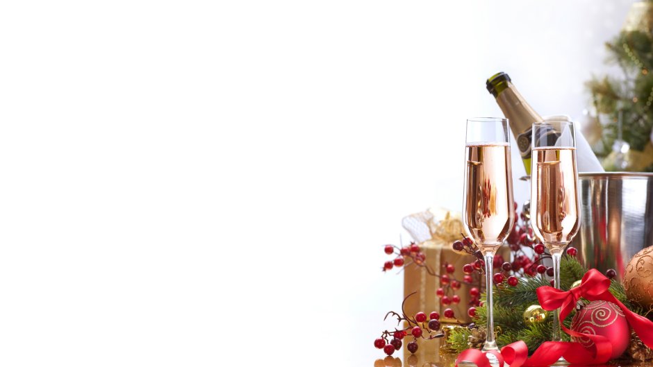 Новогодний фон с шампанским