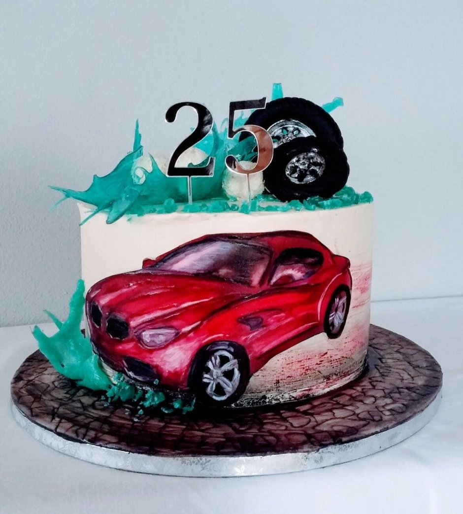 Декор торта для автолюбителя