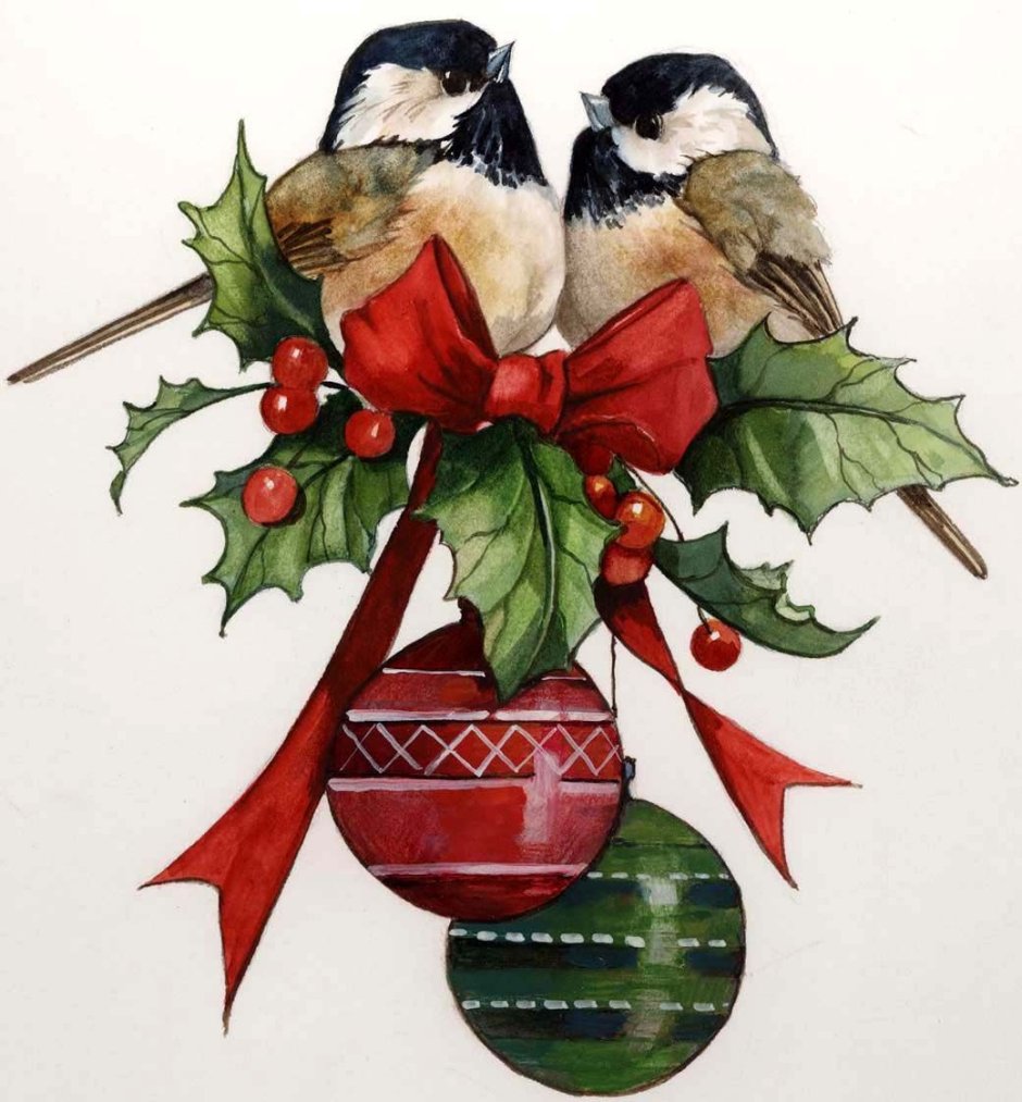Рождественская открытка в стиле арт деко