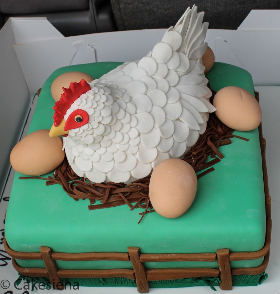 Торт курица с цыплятами