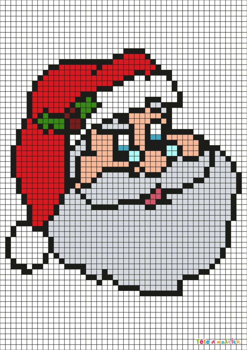 Дед Мороз пиксель арт
