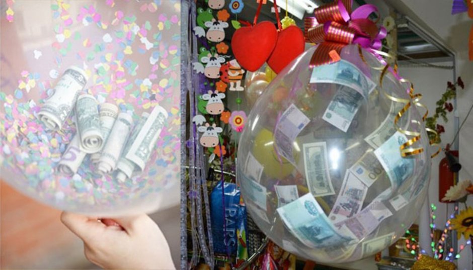 Воздушный шар с деньгами