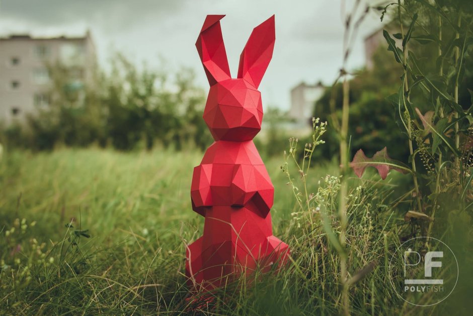 Полигональная фигура кролика развертка бесплатно