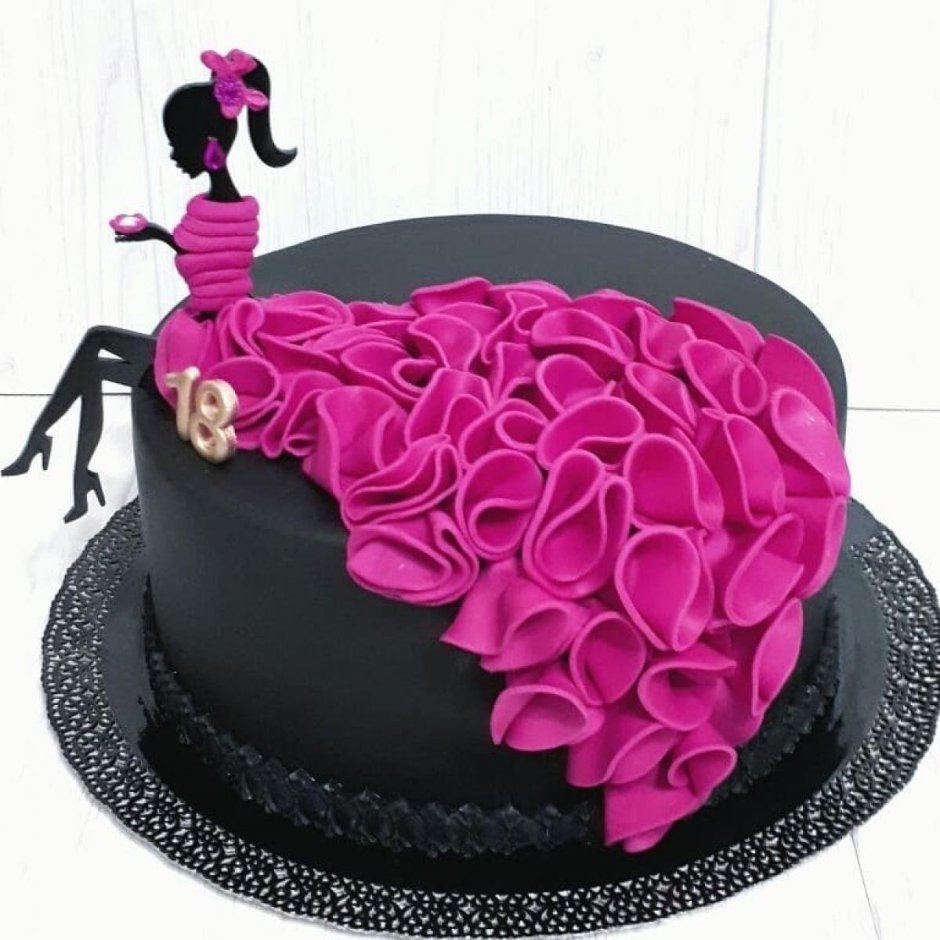 Розовый торт для девушки