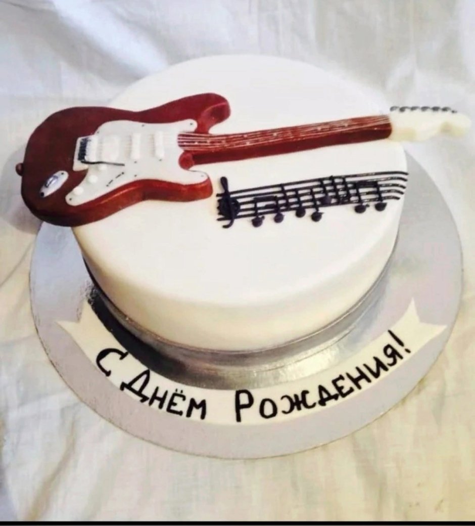 Торт в виде гитары