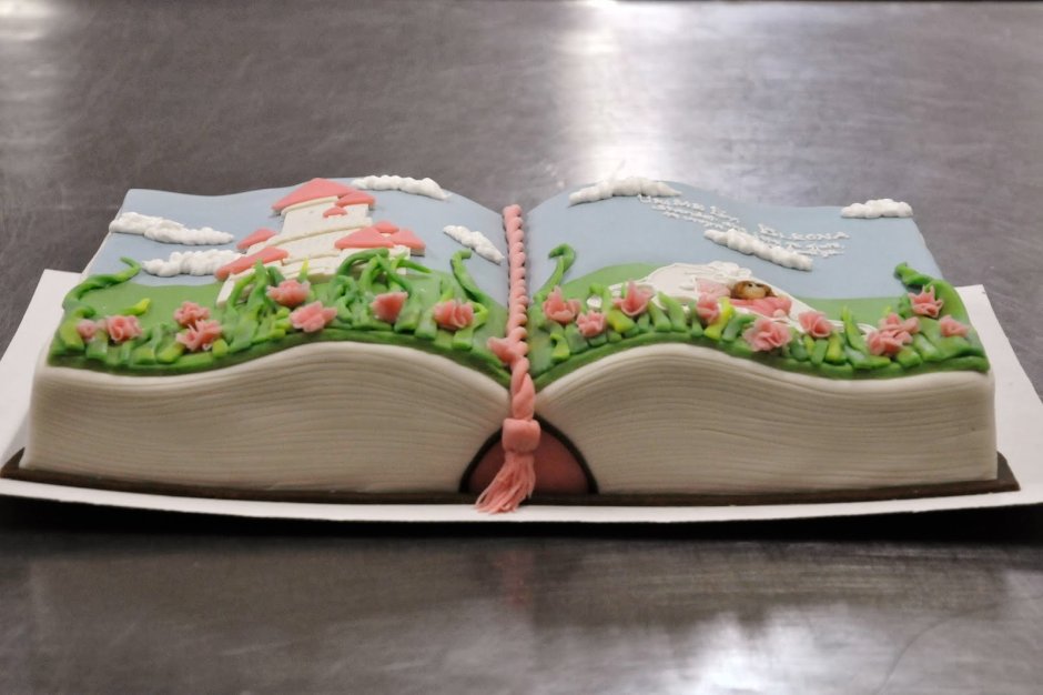 Тортик в виде книг для девочки