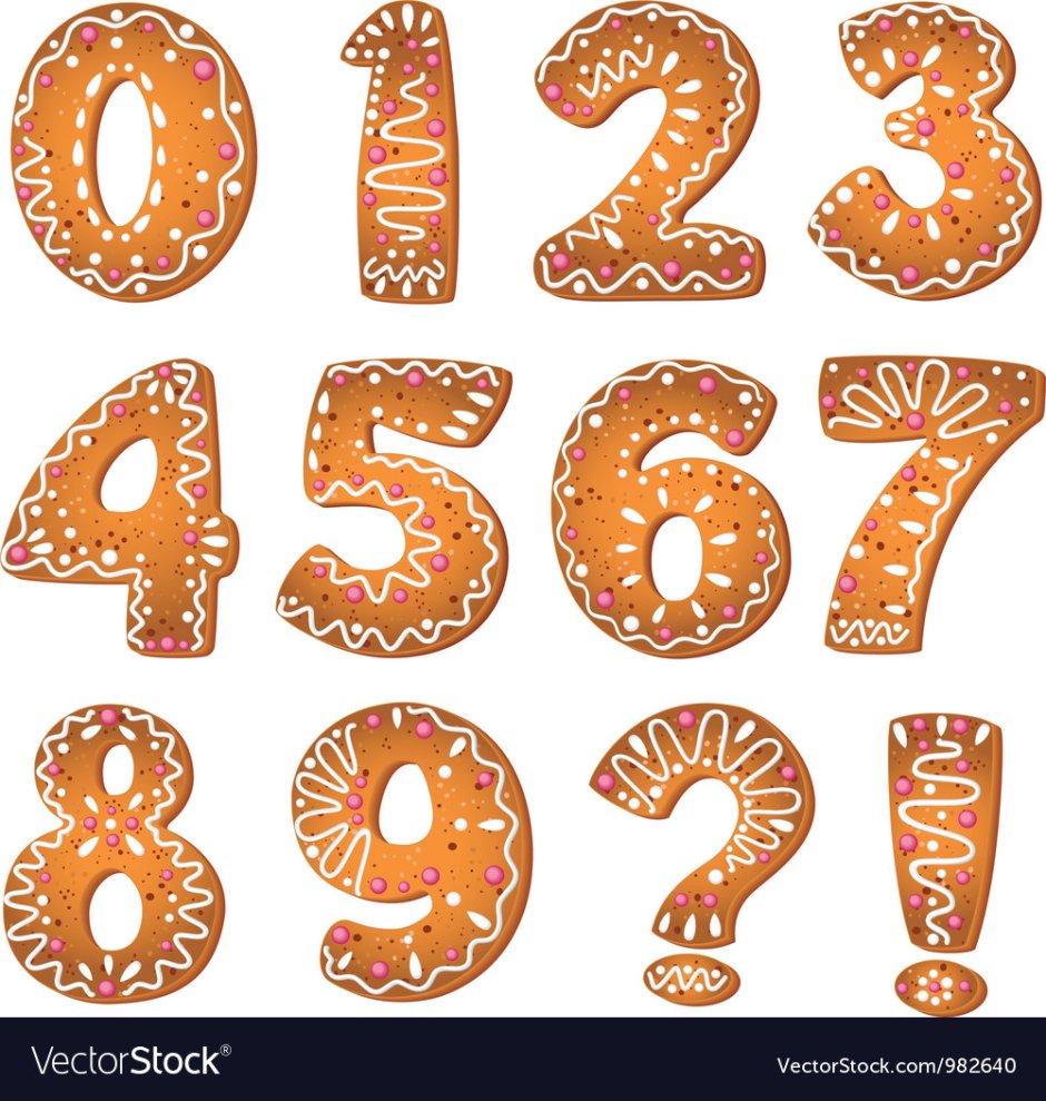 Новогодний пряник в виде цифры