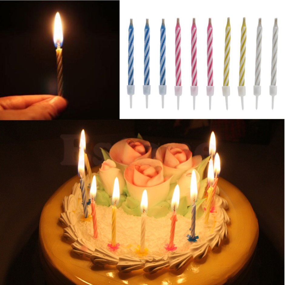 Свечи для торта ассорти неон гиганты, с держателями, 8см, 12шт, 620019-01.c09