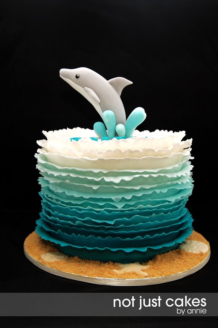 Торт с дельфинами детский без мастики