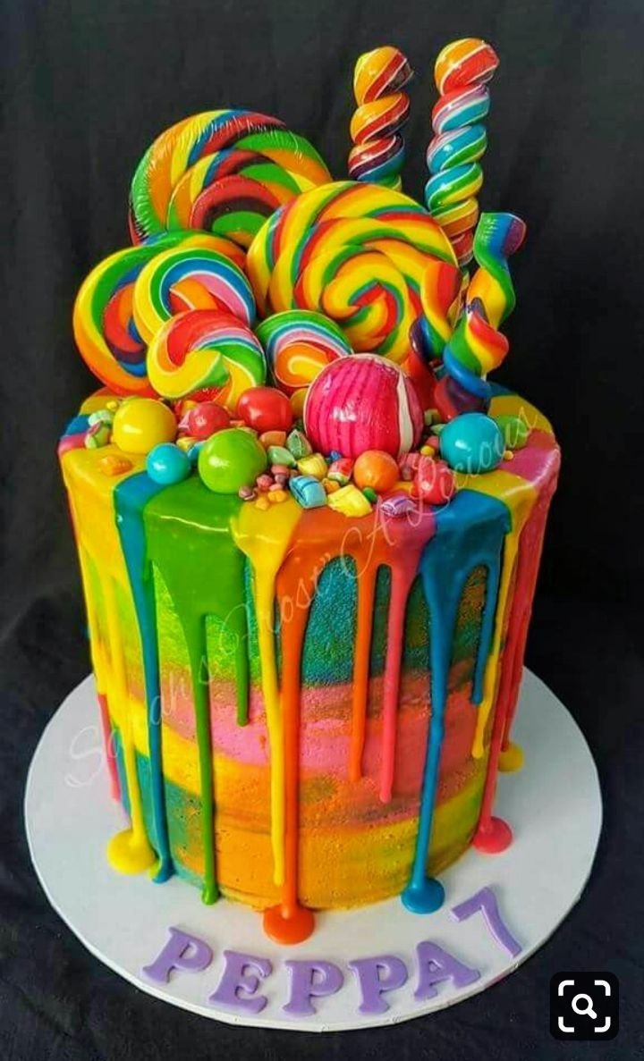 Яркий торт на день рождения девочке