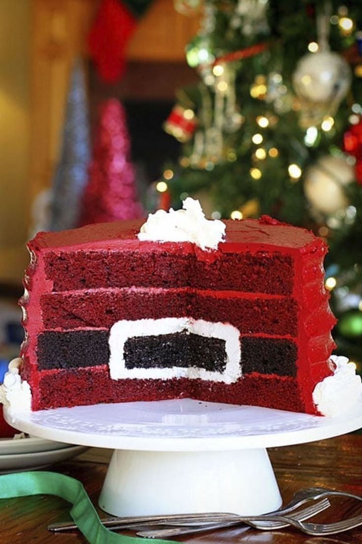 Новогодний торт красный бархат