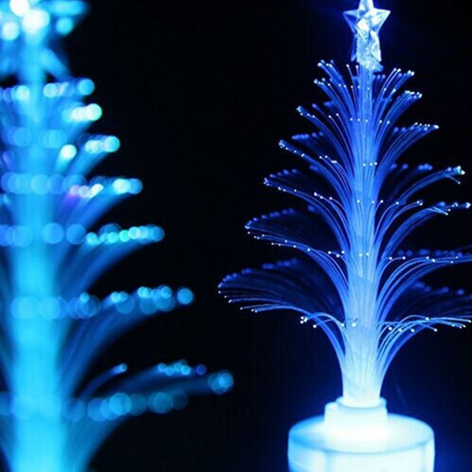Файбер елка с синими кристаллами 80 led - т32 127