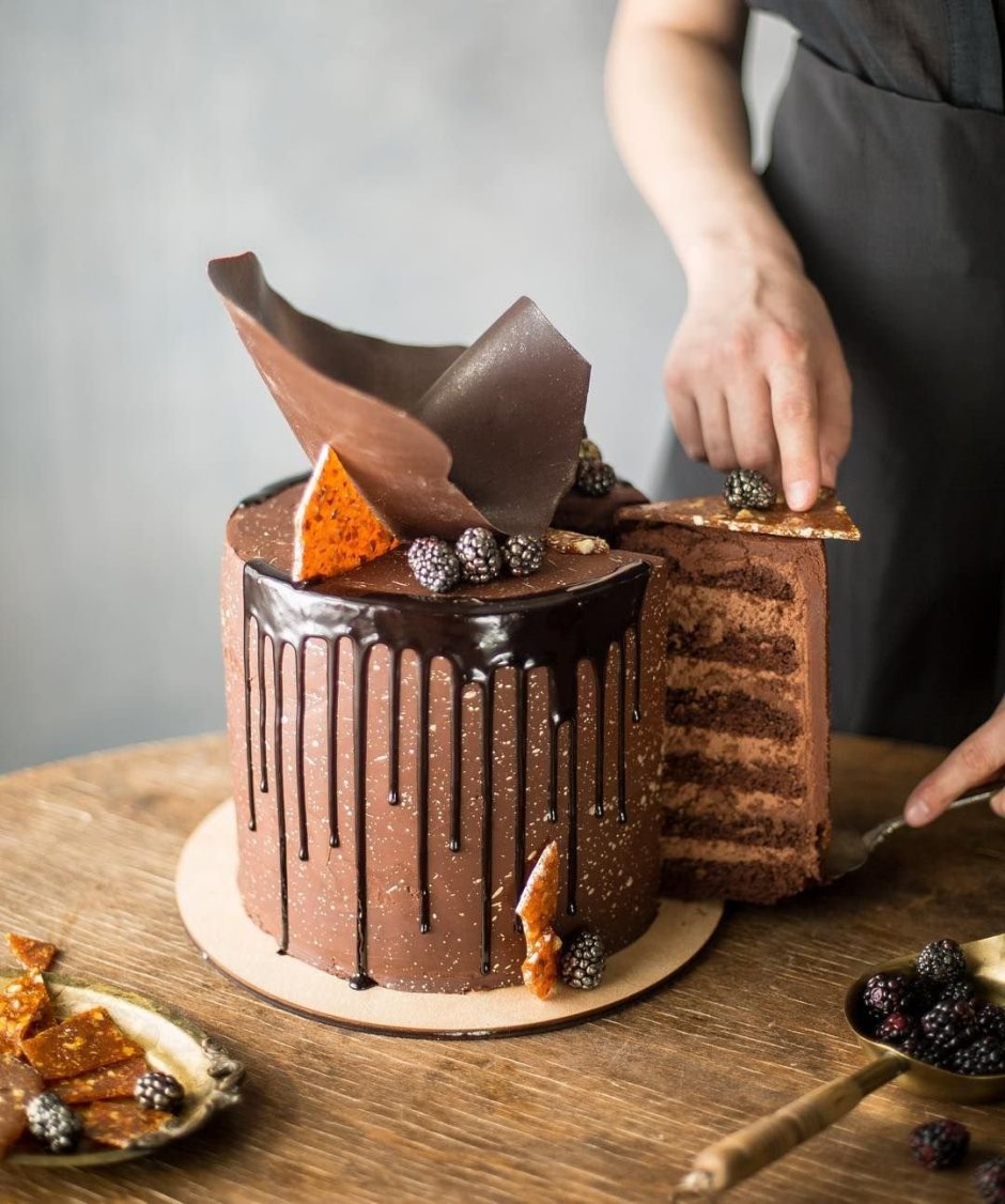 Торт с шоколадной стружкой