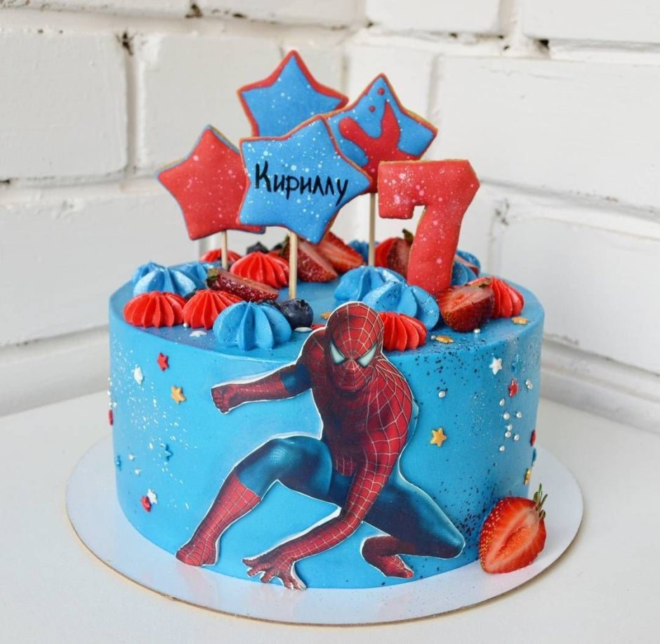 Торт на день рождения мальчику человек паук