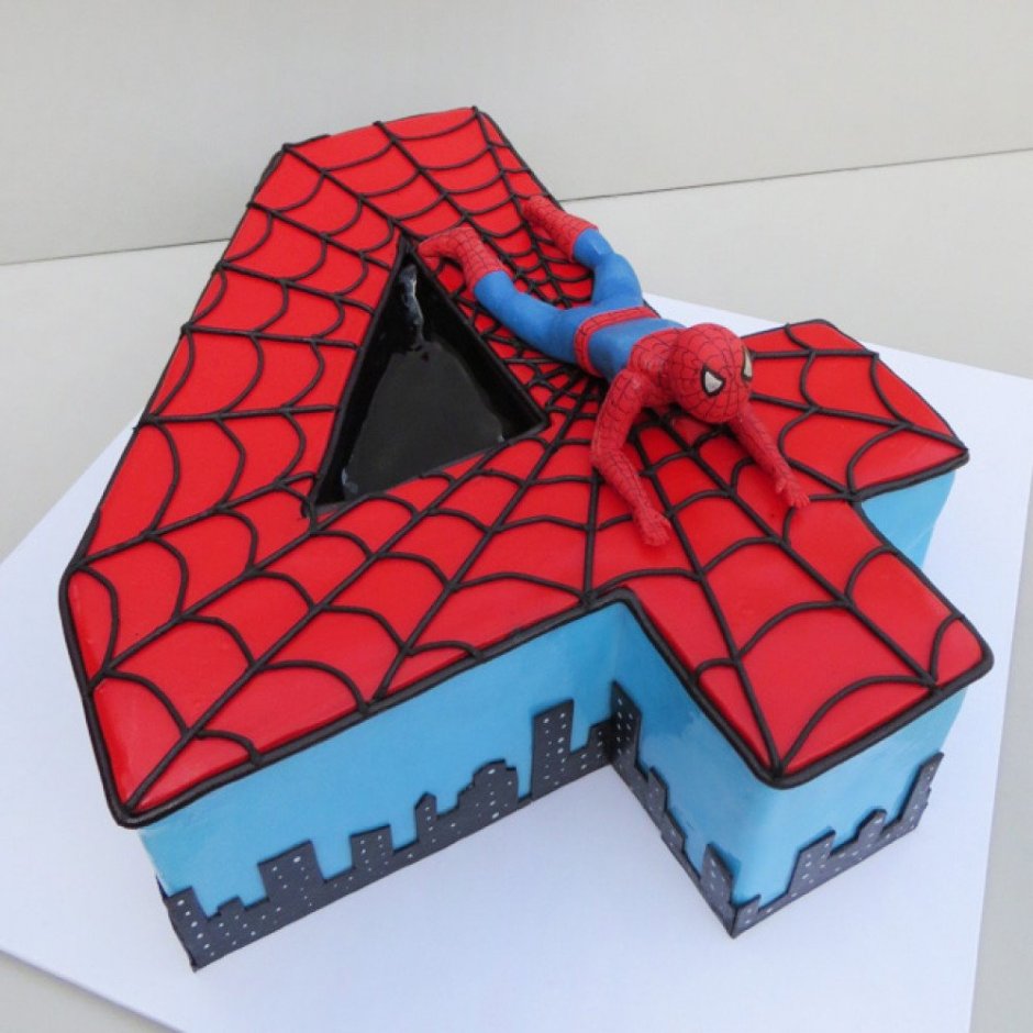 Торт с человеком пауком для мальчика 4 года