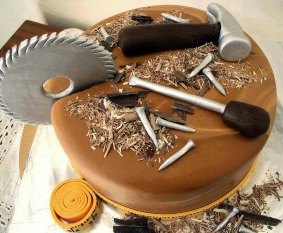 Декор торта плотнику