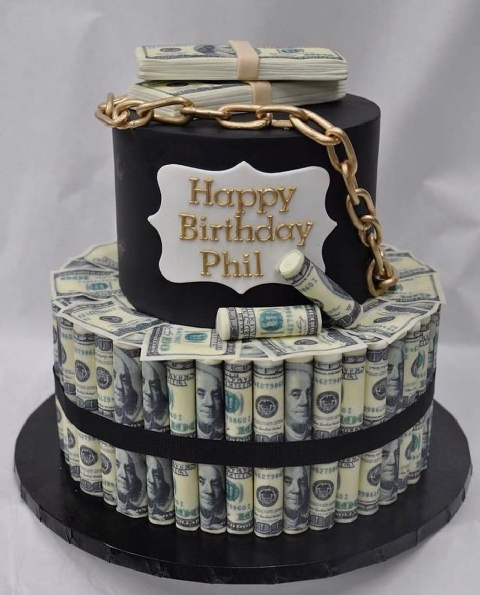 Торт в виде пачки денег