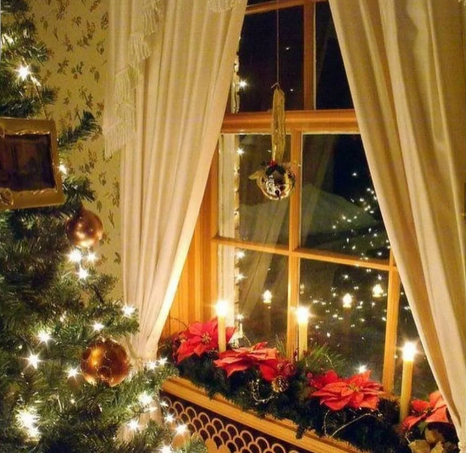 Новогодняя елка на окно