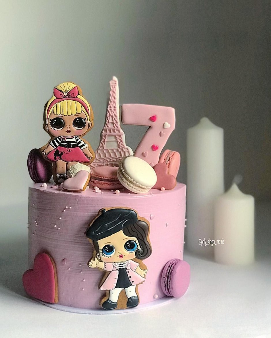 Детский торт с куклой ЛОЛ