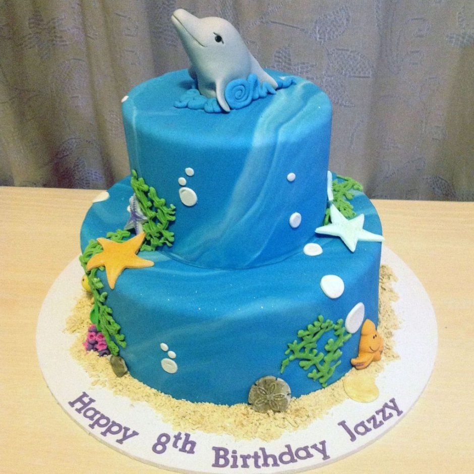 Торт с дельфинами детский