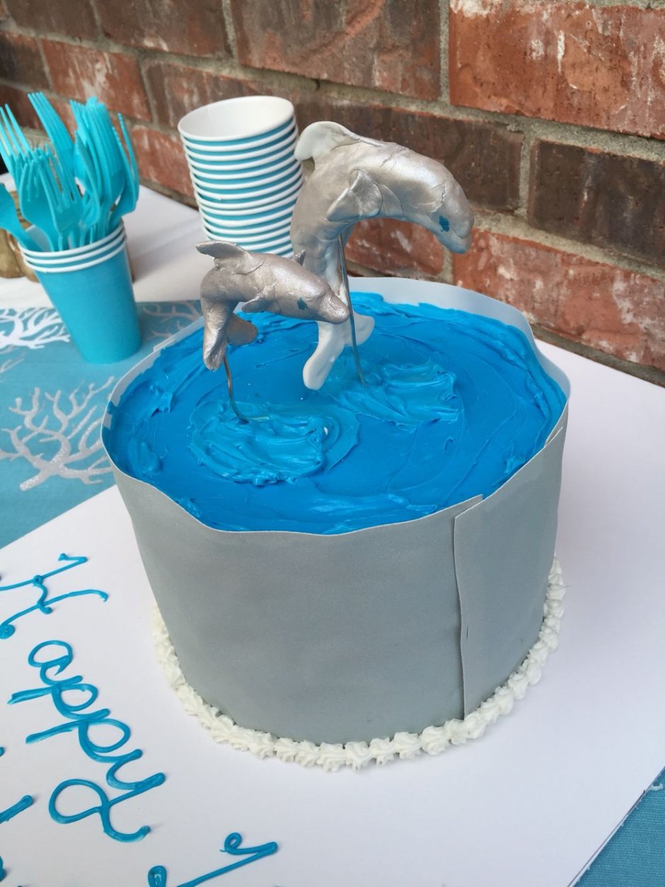 Торт с дельфинчиком 3 д торт выбитый Дельфинчик