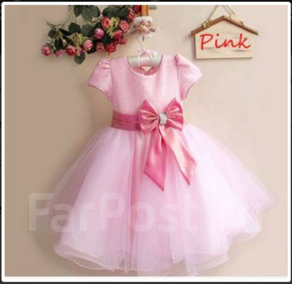 Розовое новогоднее платье для девочки