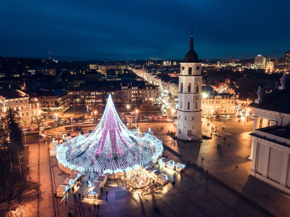 Вильнюс Литва Рождество